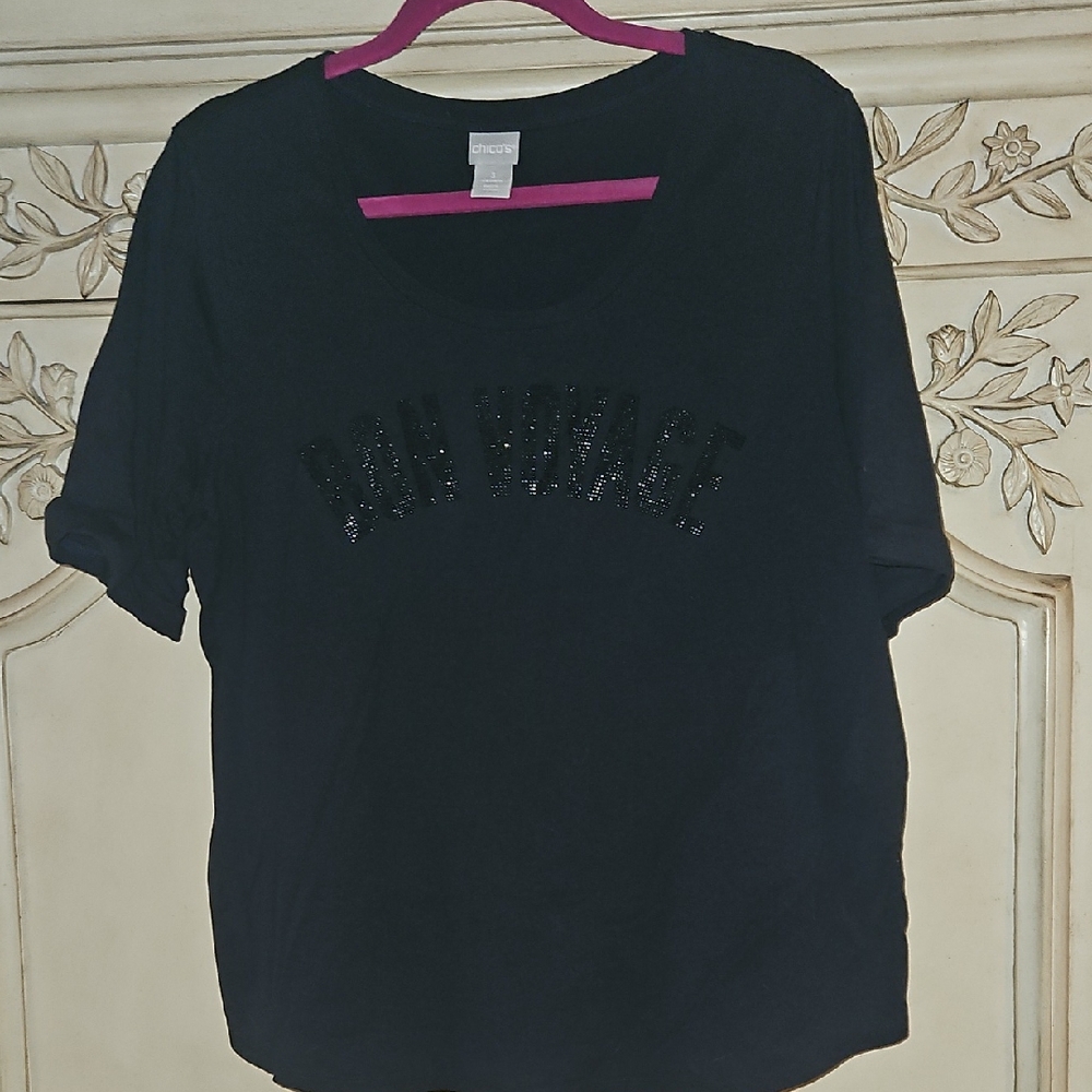 Chico's Black Short Sleeve Tee